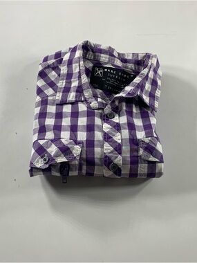 Marc Ecko Cut & Sew Mens Long-Sleeve Button-Up Shirt Purple 2X-Large 100% Cotton